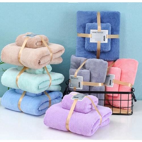 3Pcs Towel Bath Towel Set Bathroom Hand Face Shower Towels for Adults Kids Soft Absorbent Robes Wearable Absorbent Towe