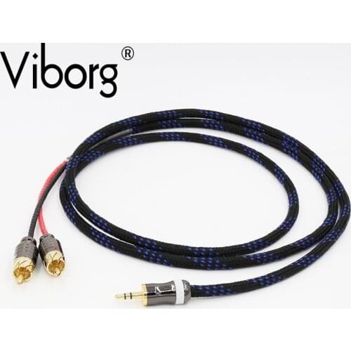 313R hifi audio cable 2 rca to 3.5MM hifi 1 to 2 audio video cable