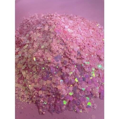 50g Chunky Glitter -Color Shifting Glitter Nail Art Mixed Glitter ( Unicorn Food) 50g Bag Pink Shimmer Iridescent Chunky (20)