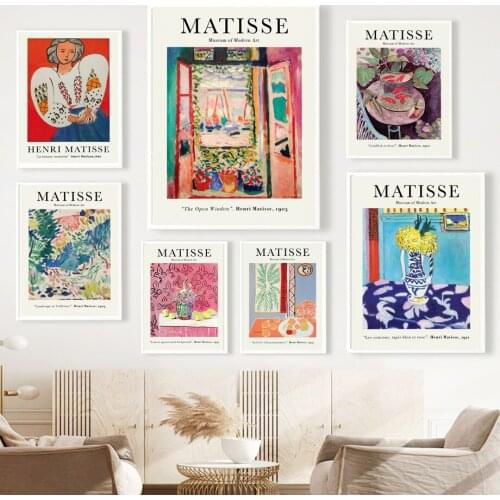 Matisse Abstract Vase Goldfish Wall Art Canvas Watercolor Painting Nordic Posters And Prints Wall Pictures For Living Room Decor