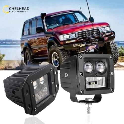 Car Led Pod Work Light Flush Mount 6000K with Projector Lens Working Light Bulb for 4x4 Off road ATV SUV Truck 12V 24V
