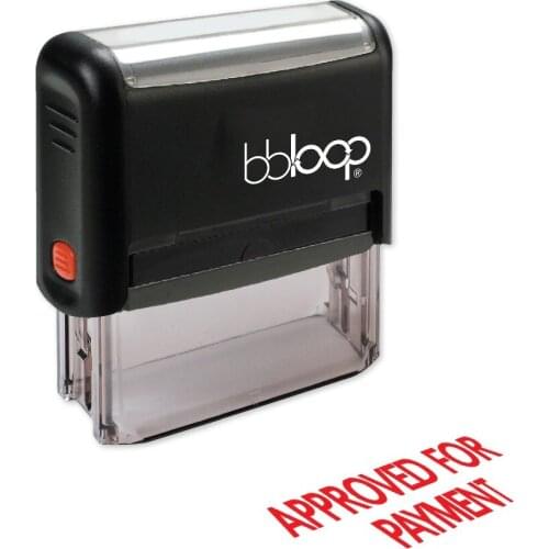 BBloop "APPROVED FOR PAYMENT" Self-Inking Stamp, Rectangular, Laser Engraved, RED