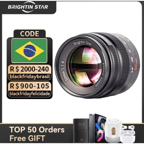 Brightin Star 50mm F1.4 Full Frame Large Aperture Mirrorless Camera Portrait Lens For Canon Sony Fujifilm Nikon Lens yongnuo
