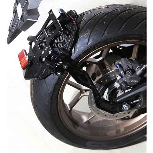 Real Carbon Fender Mudguard Splash Guard With Black License Plate For 2019-2020 Honda CBR650R CB650R