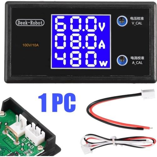 For Volt Detector Tester Digital LCD Voltmeter Ammeter Power Meter Wattmeter Voltage Current Monitor DC 10A 100V 1000W Mayitr
