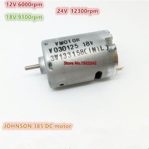 Brand new 28*38mm Johnson 385 DC motor 12V 18V 24V 9100rpm 5-pole rotor carbon brush motor