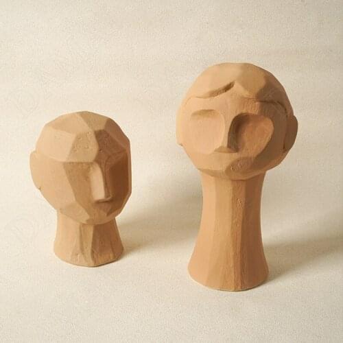 European Pottery Clay Figurines Creativity Faceted Figures Living Room Desktop Statue Body Art Restaurant Decoration Ornaments