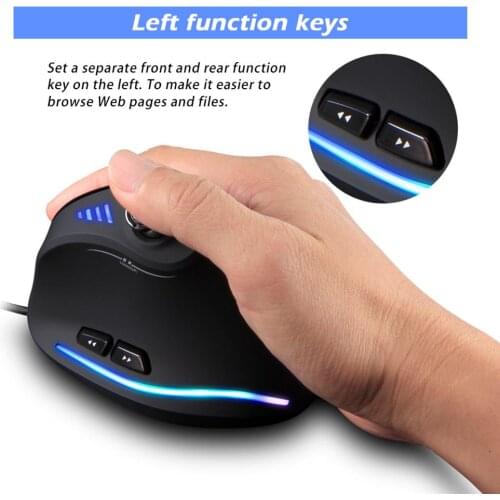 ZELOTES C-18 Vertical Gaming Mouse 10000DPI Programmable 11 Buttons USB Wired RGB Optical Remote Mouse Gamer Mice игровая мышь