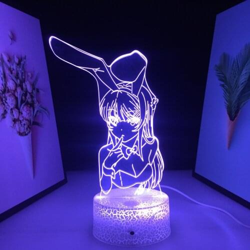 Beautiful Girl Figure Ornaments Acrylic Panel 3D Lamp Animation Peripherals 7 Color Changes With Remote Control for Home Decor