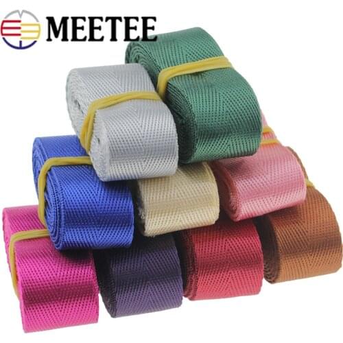 Meetee 5meters 25mm Thick Nylon Webbing DIY Backpack Straps Car Seat Belt Sewing Accessories Smooth Silk Polyester Lace Ribbon