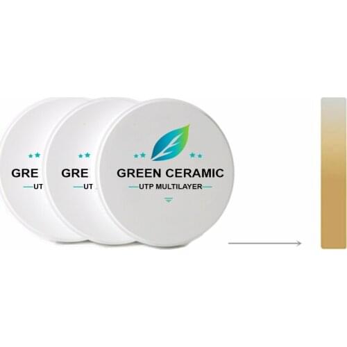 3D pro multilayer zirconia block, one for all application, strength ,translucent and color three layer in one