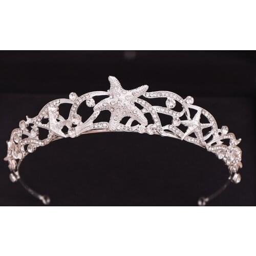 Trendy Crystal Rhinestone Crown Wedding Hair Accessories Bride Tiara Silver Color Head Piece Princess Crown Bridal Hair Jewelry