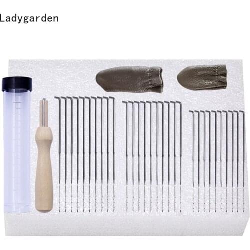 35PCS Felting Needles Kits Wool Felting Wool Felt Pocked Needles Set DIY Craft Felt Tools Finger Cots Foam Mat DIY Supplies