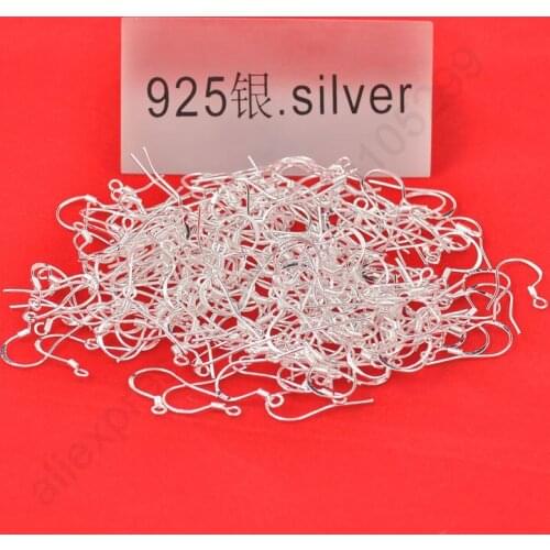 400PCS Lot Making DIY Design Jewelry Findings Silver Hook Earrings 15mm 925 Sterling Silver Hooks Earrings