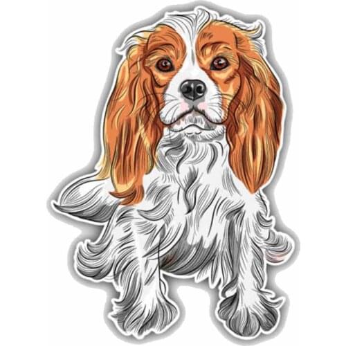 LLY-0278 Car Sticker Cavalier King Charles Spaniel Dog Modeling Decals PVC Fashion Window Decoration Motorcycle Exquisite Decal