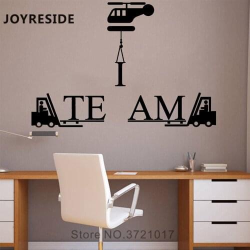 Construction Team Work Wall Decals Home Tractors Wall Sticker Office Decoration Wall Stickers Art Design Vinyl Wall Mural M299