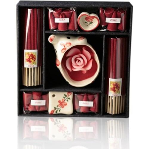 Natural Sandalwood Incense Vintage Curtain Rose Incense Stick Meditation Help You Sleep Fragrance Fresh Air Aromatherapy