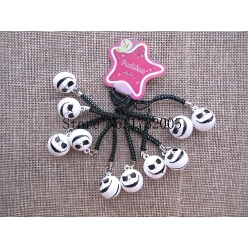 New 50 Pcs Cute Nightmare Before Christmas Cartoon key chain Cell Phone Strap Bell Charm
