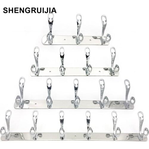 New arrival stainless steel clothes hook fashion chrome plated bathroom hanger practical durable hook clothes 3/ 4 / 5/ / 6 hook