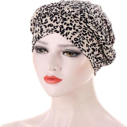New Muslim Women Printed Hijabs Hats Turban Head Scarf Chemo Cancer Cap Hair Loss Hat Long Tail Bow Bonnet Wide Band Wrap Cap