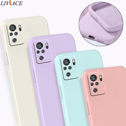 New Square Silicone Phone Case For Xiaomi Redmi Note 10 Pro max 10s Matte Camera Protective Fundas Soft Cover on Redmi Note10