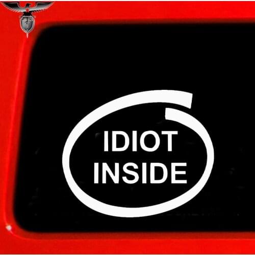 EmpireYing 3 Sizes 8 Colors "I Diot Inside" Novelty Funny Creativity Lettering Art Car Sticker Reflective Waterproof Vinyl Decal