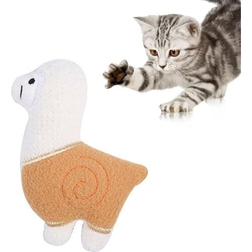 Outgeek Plush Cat Toy Teeth Grinding Catnip Toys Funny Interactive Plush Cute Kitten Toy Catnip Chewing Toys for Cats