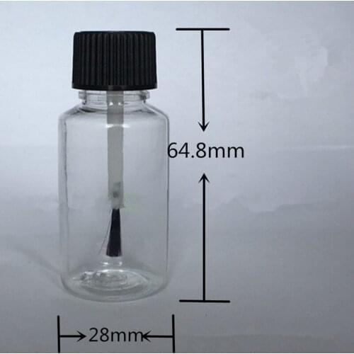 20ml plastic Essential Bottle With Brush Cap 20cc Nail Polish Bottle Transparent PET Nail Bottle F20173388