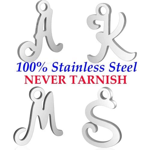 10 Pieces Alphabet Letter Name Charm Wholesale Real 316 Steel DIY Charms Never Tarnish DIY Jewelry Finding Pendant