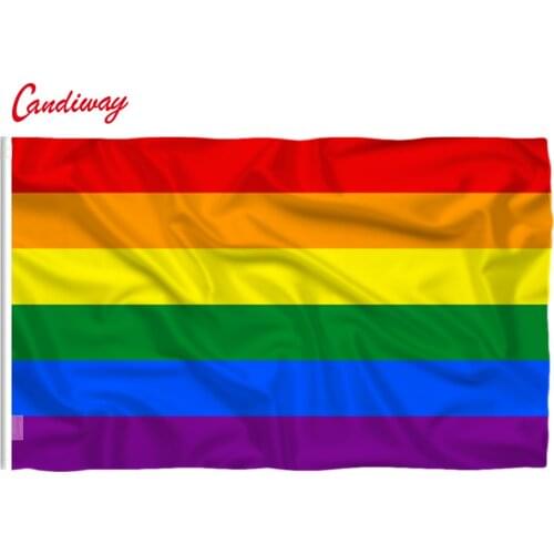 3X2 feet Rainbow Flag 3*2 FT Polyester standard Flag Gay Pride Peace Flags Banner for Festival Home Decoration Super-Poly NN014