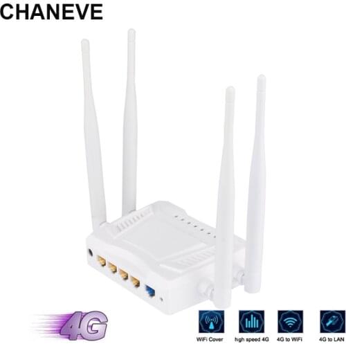 CHANEVE Unlocked 4G WiFi Router CAT4 LTE Modem Router 300Mbps Wireless Router Support SIM card With 1WAN/4LAN Port And 4 Antenna