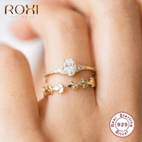 ROXI Elegant Oval Gemstones Rings for Women Girls Wedding Ring 925 Sterling Silver Finger Rings Engagement Ring Jewelry Anillo