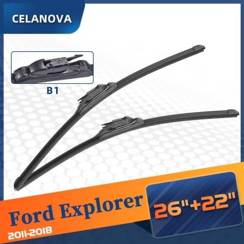 Windshield Wiper Blade For Ford Explorer 2011-2018 Frameless Windscreen Rubber Wipers 26"+ 22"