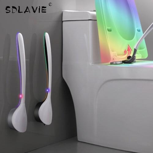 TPR Silicone Toilet Brush Cleaning Brush No Dead Corner Bathroom Wall-Mounted Household Floor Cleaning Bathroom Accessories