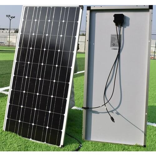 Monocrystalline Rigid Glass Solar Panel 100W 110W Aluminum Frame 30MM 36cell 125mm*125mm For 12V 18V Battery Charge