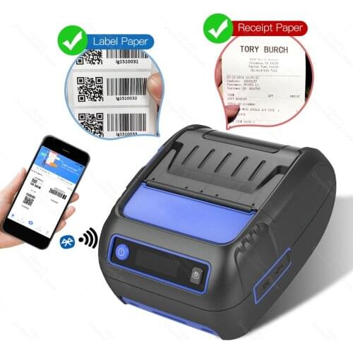 Mini Thermal Wireless Phone Receipt Label 2 in 1 Printer Portable Bluetooth Printer Label Sticker Barcode 58mm Thermal Printer
