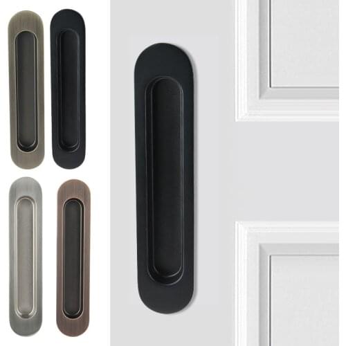 High Quality 2Pairs Recessed Sliding Door Handles Invisible Hidden Wooden Door Push/Pull Handles for 35~50mm Door Thickness