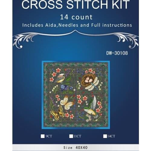 Top Quality Counted Cross Stitch Kit The Finery Of Nature Bird Nest Egg Butterfly Flower Flowers Birds dim 03824 3824