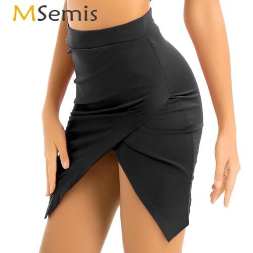 Summer Women Mini Skirts High Waist Wrap Midi Pencil Skirt Sexy Side Asymmetrical Club Bodycon Miniskirt Casual Business Costume