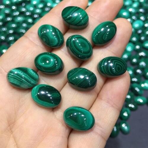 Natural Malachite Cabochon DIY For Ring Pendant Crystal Quartz Healing Stone Women Men Fashion Jewelry Gift