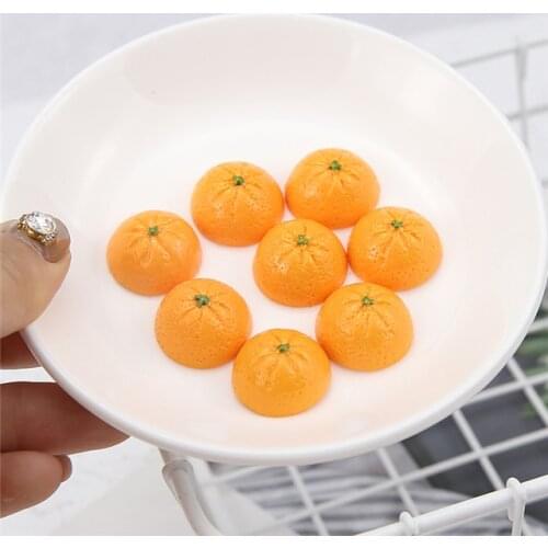 10pcsSlip Cute Fruit Earrings Lovely Fun Earrings for Women Diy Handmade Jewelry Accessories Half Pill Resin Simulation Orange