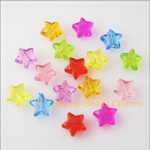 120Pcs Mixed Plastic Acrylic Tiny Star Spacer Beads Charms 11.5mm