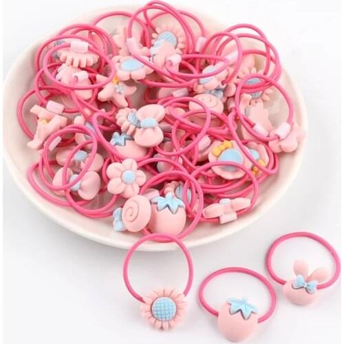 40Pcs Girls Fashion Colorful Hair Elastic Rope Child Hair Rings Ponytail DIY childrens headwear popular elastichair band