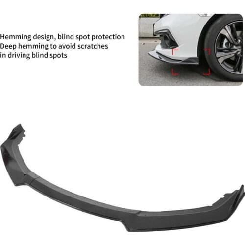 3pcs Front Bumper Lip Spoiler Carbon Fiber Style Accessory Fit for Honda Civic 2016 2017 2018 2019 2020 Auto accessories