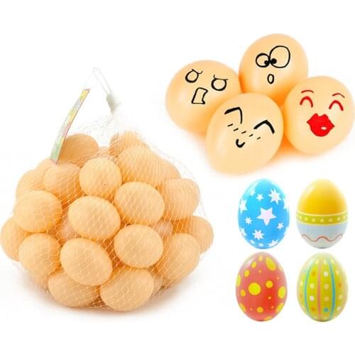 50pcs Plastic Kids Egg DIY Painting Graffiti Educational Toys Gift April Fools Day Easter Party DIY Decor Supplies T0.21