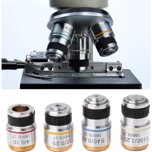 4X 10X 40X 100X Achromatic Objective Lens for Biological Microscope 185