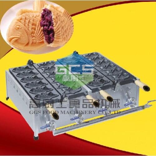 Free shipping Gas type 12 pcs fish Taiyaki waffle machine