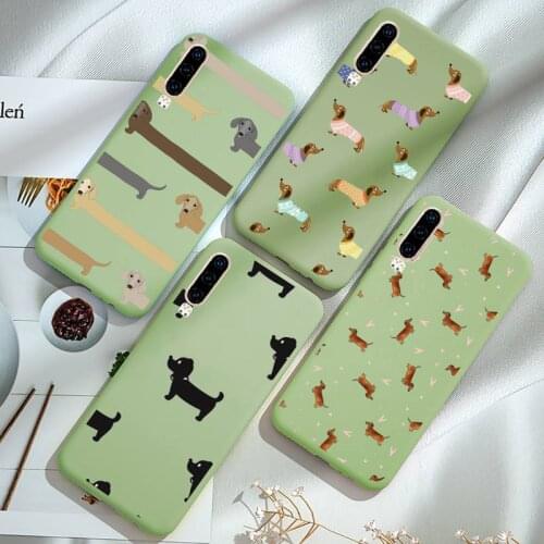 Cartoons Dachshund Bulldog Phone Case Candy Color for iPhone 6 7 8 11 12 s mini pro X XS XR MAX Plus