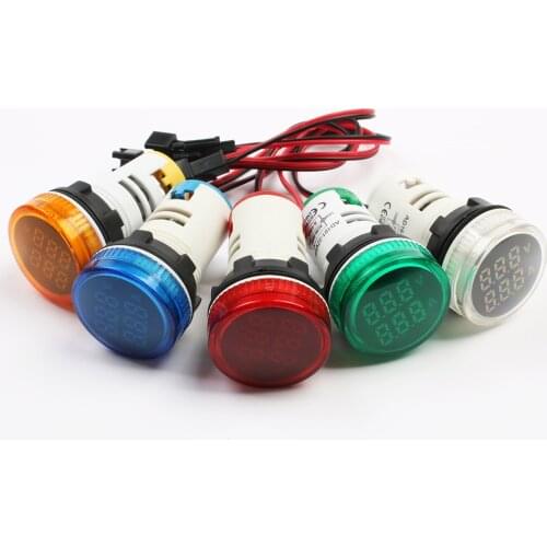 Mini Digital Voltmeter 2 in 1 22mm AC50-500V 0-100A Amp & Voltmeter Ammeter Voltage Current Meter with CT Current transformer