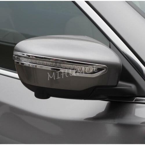 For Nissan Rogue Sport Qashqai X-Trail Murano Chrome Exterior Side Rearview Mirror Strips Cover Trims